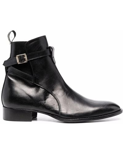 Giuliano Galiano Buckle Strap Ankle Boots - Black