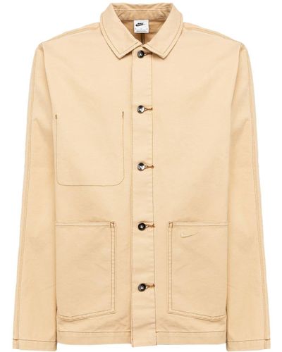 Nike Long-sleeve Cotton Shirt Jacket - Natural