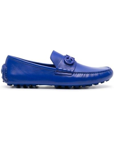 Ferragamo Gancini Buckle-detailed Loafers - Blue