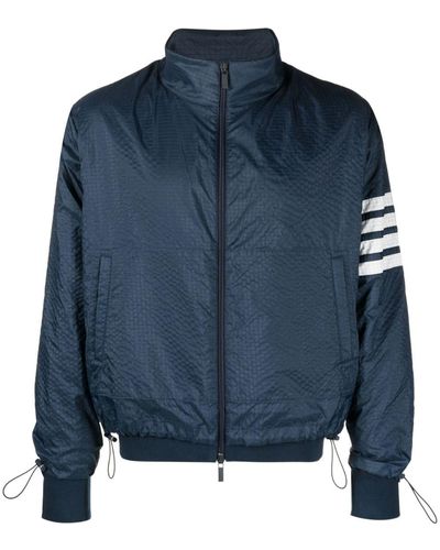 Thom Browne Ripstop-Jacke mit Streifen - Blau