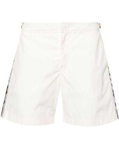Orlebar Brown Bulldog Border Tape Swim Shorts - White