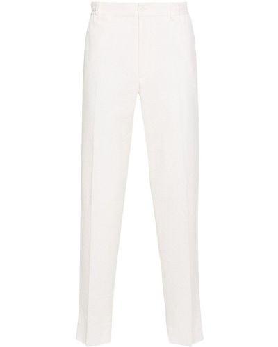 Tagliatore Seersucker tapered trousers - Weiß