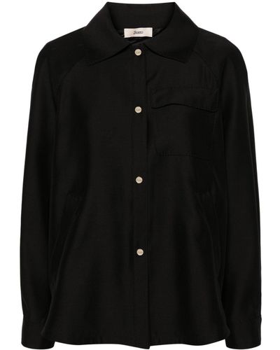 Herno Press-stud shirt jacket - Negro