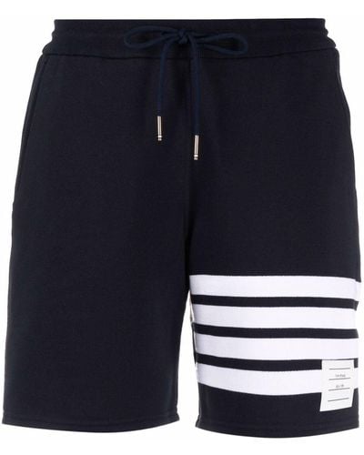 Thom Browne Four-bar Stripe Track Shorts - Blue