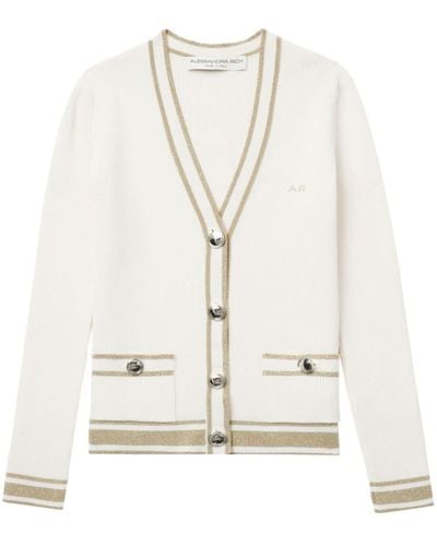 Alessandra Rich Cable-Knit Cardigan - Weiß