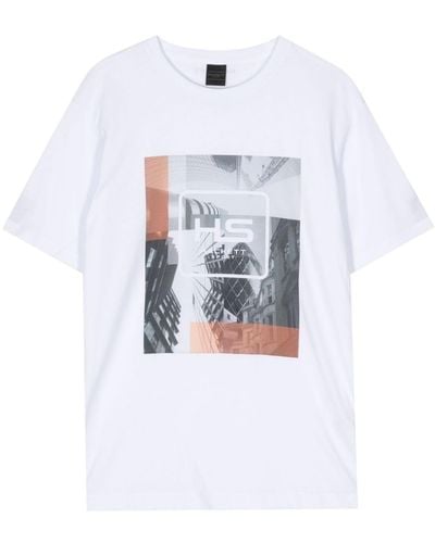 Hackett T-Shirt mit abstraktem Print - Weiß