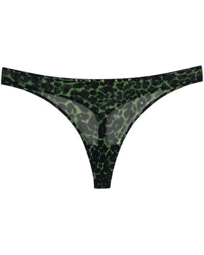 Marlies Dekkers Tanga Rhapsody con motivo de leopardo - Verde