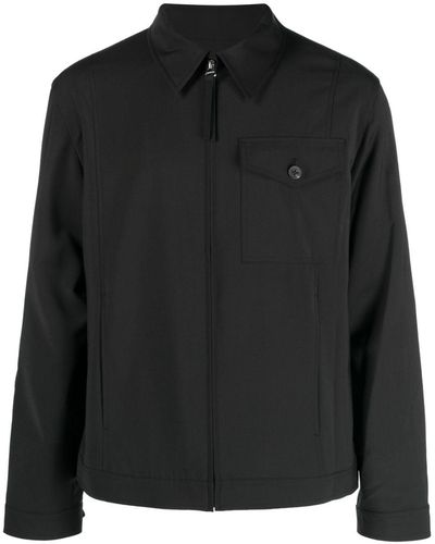 Helmut Lang Zip-up Tailored Shirt Jacket - Black