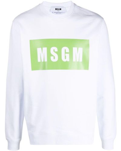MSGM Sweatshirt mit Logo-Print - Grün