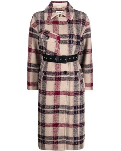 Isabel Marant Double-breasted Checked Coat - Natural