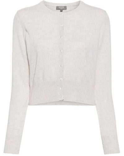 N.Peal Cashmere Long-sleeve Cashmere Cardigan - White