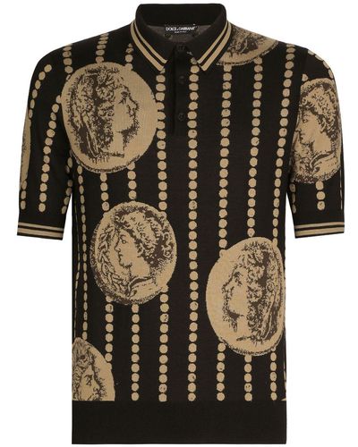 Dolce & Gabbana Zijden Poloshirt - Zwart