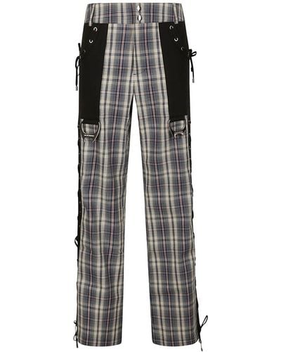 Chopova Lowena Collage Tartan Trousers - Grey