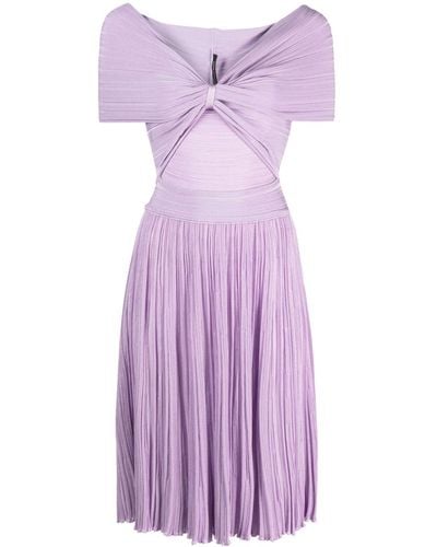 Antonino Valenti Drop-shoulder Pleated Dress - Purple