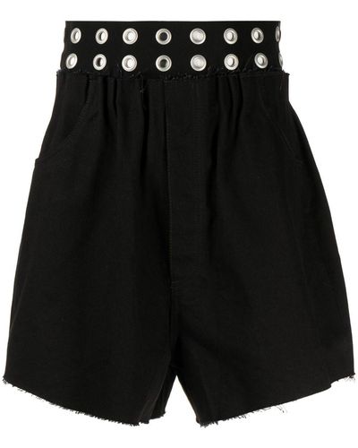 Raf Simons Eyelet-detail Denim Shorts - Black