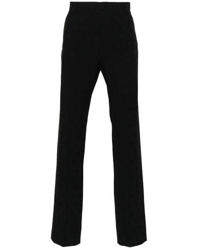 Balmain Star-print Straight-leg Trousers - Black