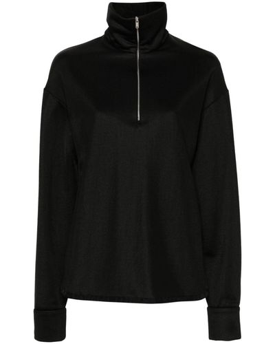 Jil Sander Half-zipped Sweatshirt - Black