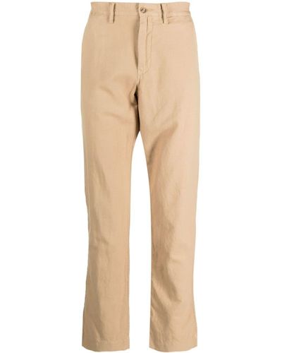 Polo Ralph Lauren Pantalon en lin mélangé à coupe droite - Neutre