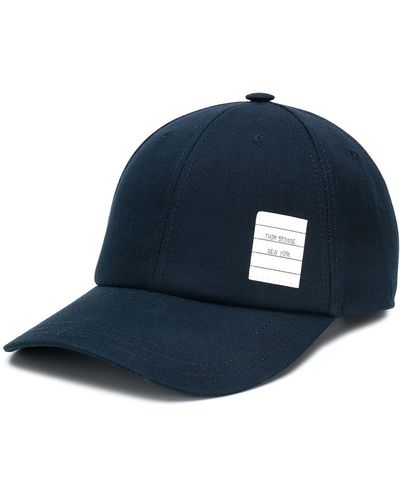 Thom Browne Casquette en serge à design à 6 empiècements - Bleu