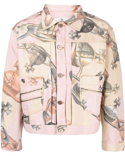 Vivienne Westwood Marlene Orb-print Denim Jacket - Pink