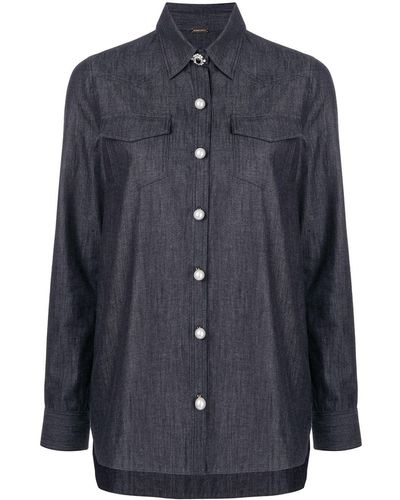 Adam Lippes Blouse Met Imitatieparel - Blauw