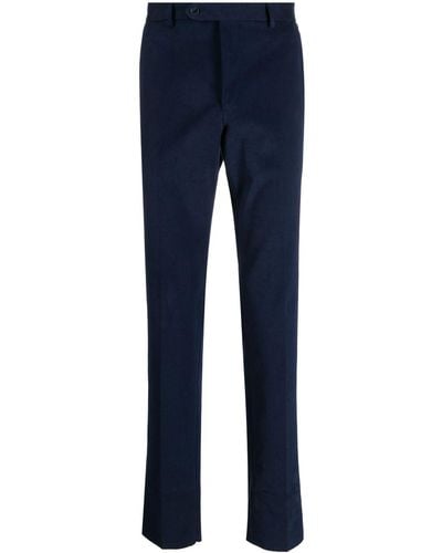 Luigi Bianchi Slim-cut Cotton Pants - Blue