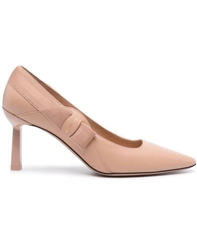 Ferragamo Vissia 70mm Leather Court Shoes - Pink