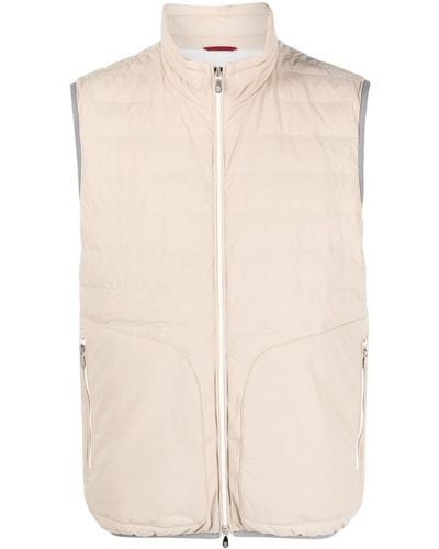 Brunello Cucinelli Quilted Down-feather Gilet - Natural