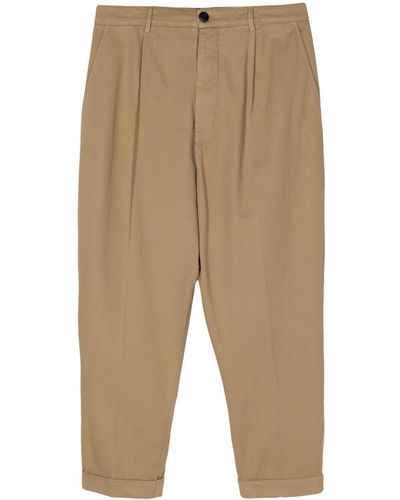 Dondup Adam Cropped Cotton Chino Trousers - Natural