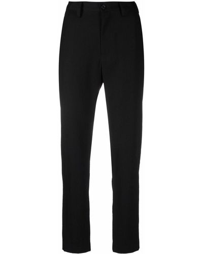 Yohji Yamamoto Pantalon court à taille haute - Noir