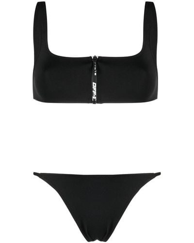 Off-White c/o Virgil Abloh Bikini zippé à logo imprimé - Noir