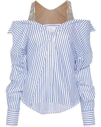 GIUSEPPE DI MORABITO Layered Striped Shirt - Blue