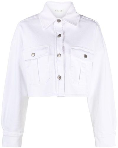 P.A.R.O.S.H. Cropped Cotton Jacket - White