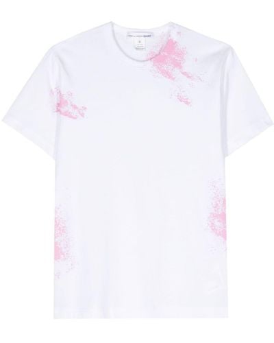 Comme des Garçons Paint Splatter-detail Cotton T-shirt - White