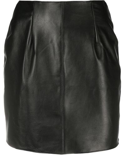 Something Wicked Mia Leather Mini Skirt - Black
