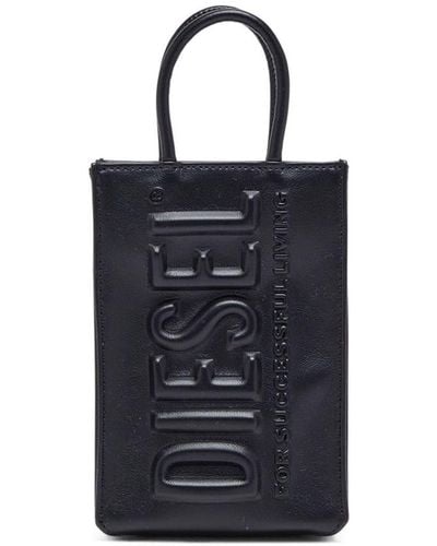 DIESEL Dsl 3d Mini X Logo-embossed Tote Bag - Blue