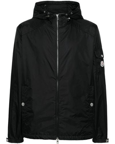 Moncler ロゴ フーデッドジャケット - ブラック