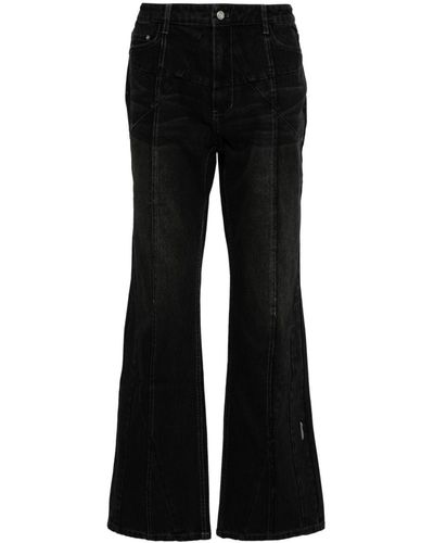 C2H4 Mid-rise Flared Jeans - Black