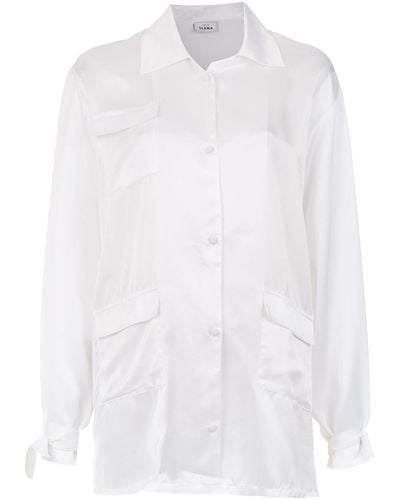 Amir Slama Silk oversized shirt - Bianco