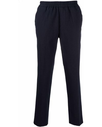 Harmony Textured Slim-fit Trousers - Blue