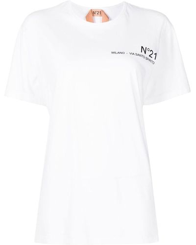 N°21 ロゴ Tシャツ - ホワイト