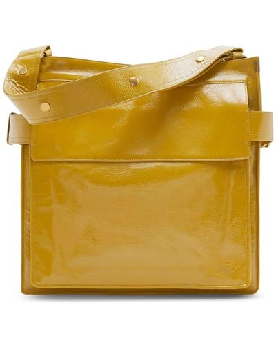 Burberry Trench Patent-finish Tote Bag - Yellow