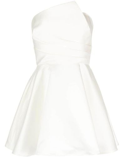 Amsale Asymmetrical Draped Bodice Mini Dress - White