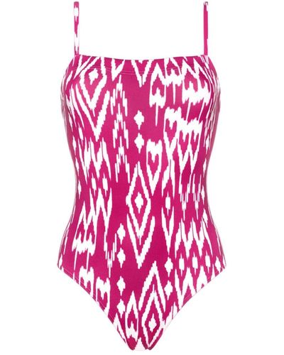Eres Cloud Geometric-print Swimsuit - Pink