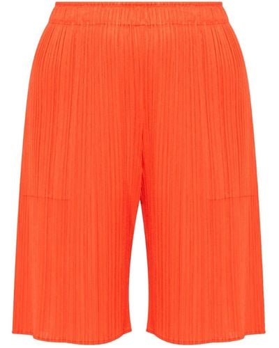 Pleats Please Issey Miyake Pantalones cortos Miyake con efecto plisado - Naranja