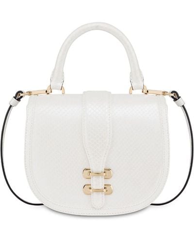 Alberta Ferretti Snakeskin-effect Leather Crossbody Bag - White