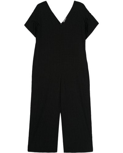 Bimba Y Lola Check-pattern V-neck Jumpsuit - Black