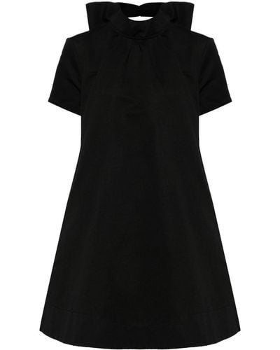 STAUD Ilana Mini-jurk Met Strikdetail - Zwart