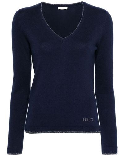 Liu Jo Metallic-threading Sweater - Blue