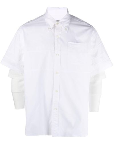 Undercover Double-layered Long-sleeved Cotton Shirt - White